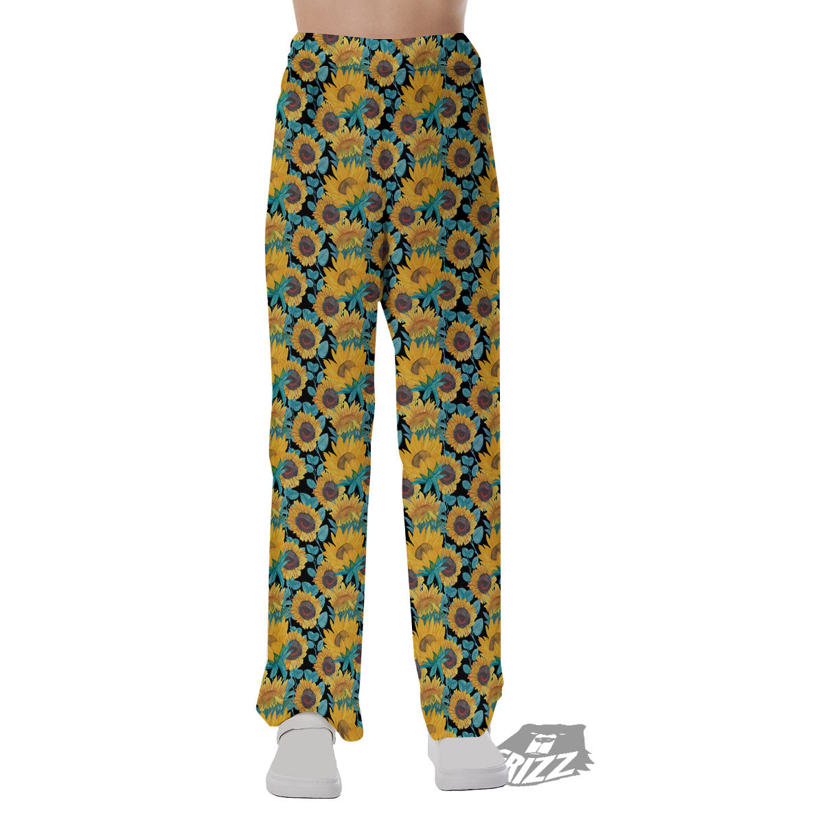 Sunflower Bright Print Pattern Pajama Pants-grizzshop
