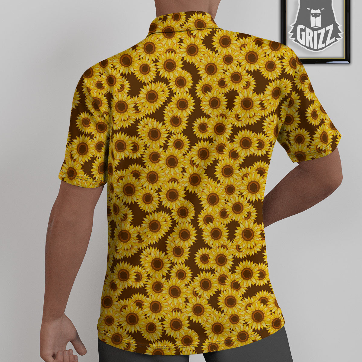 Sunflower Brown Print Pattern Untucked Shirts-grizzshop