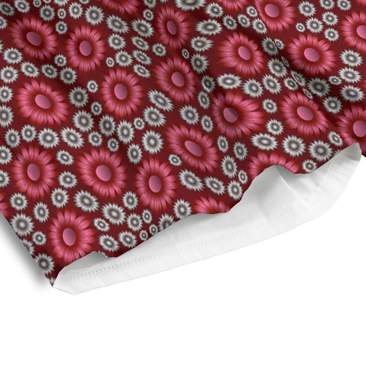 Sunflower Burgundy Print Pattern Men's Athletic Shorts-grizzshop