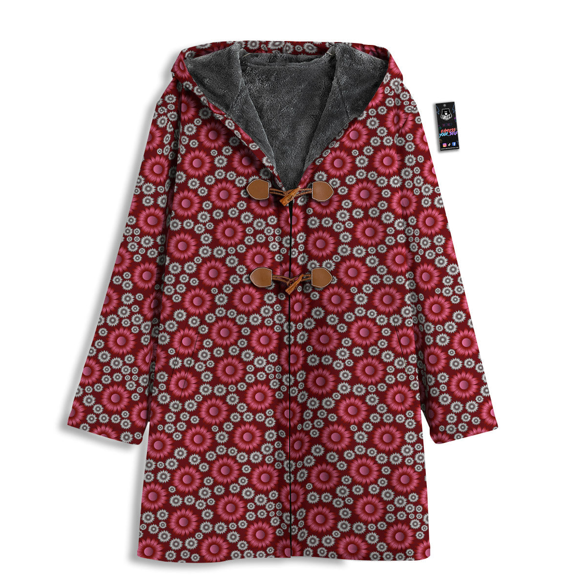 Sunflower Burgundy Print Pattern Men's Windbreaker Jacket-grizzshop