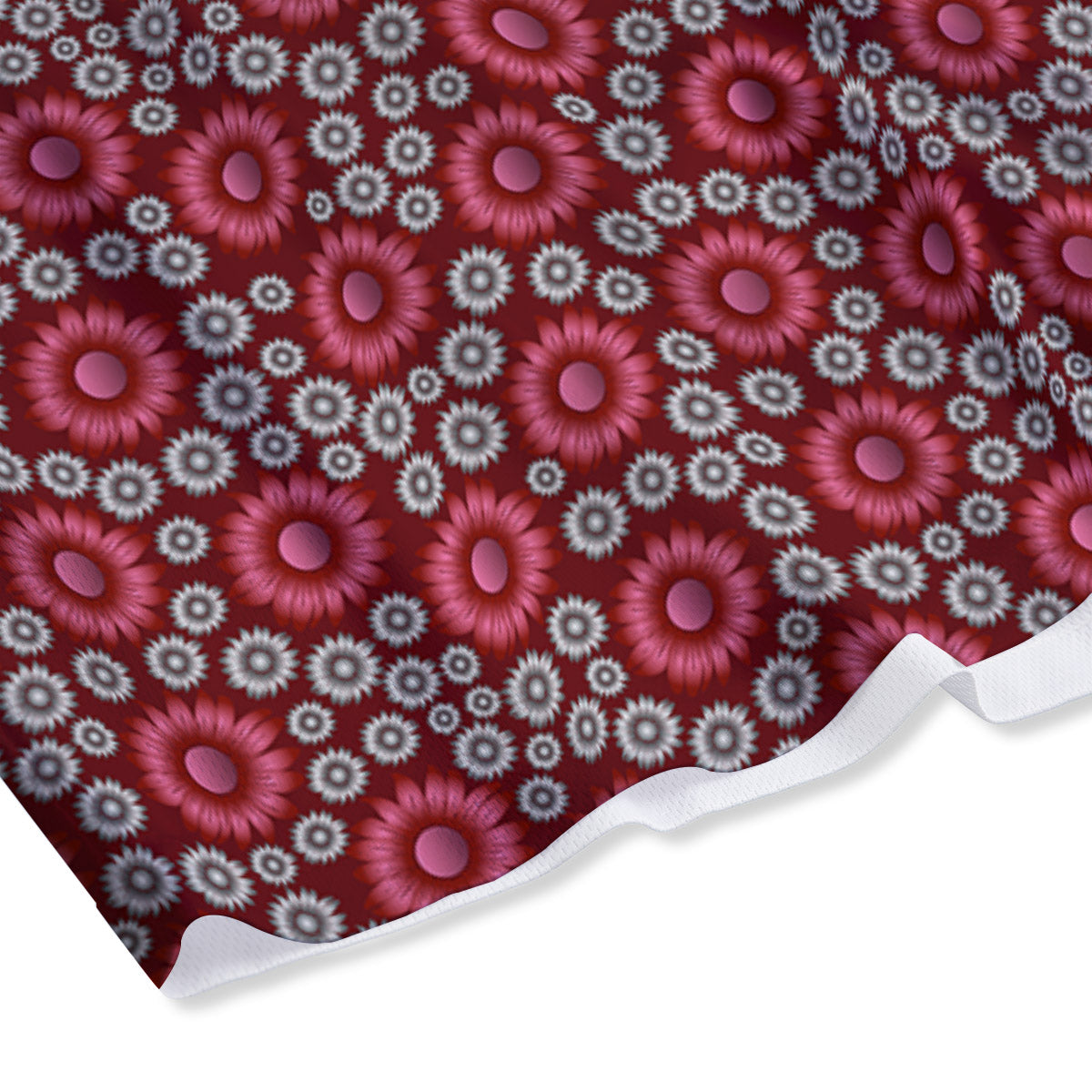 Sunflower Burgundy Print Pattern Mesh Shorts-grizzshop