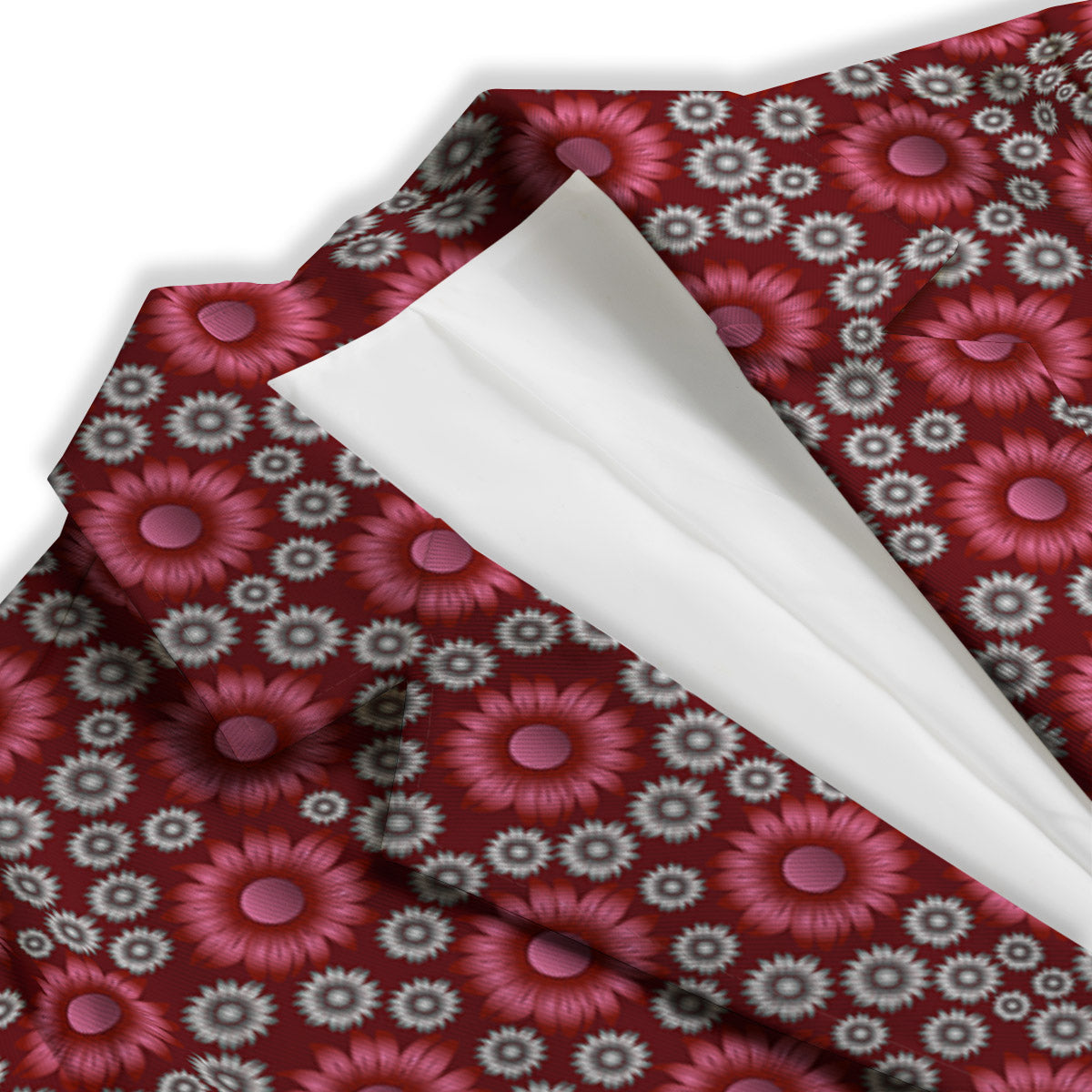 Sunflower Burgundy Print Pattern Women's Blazer-grizzshop