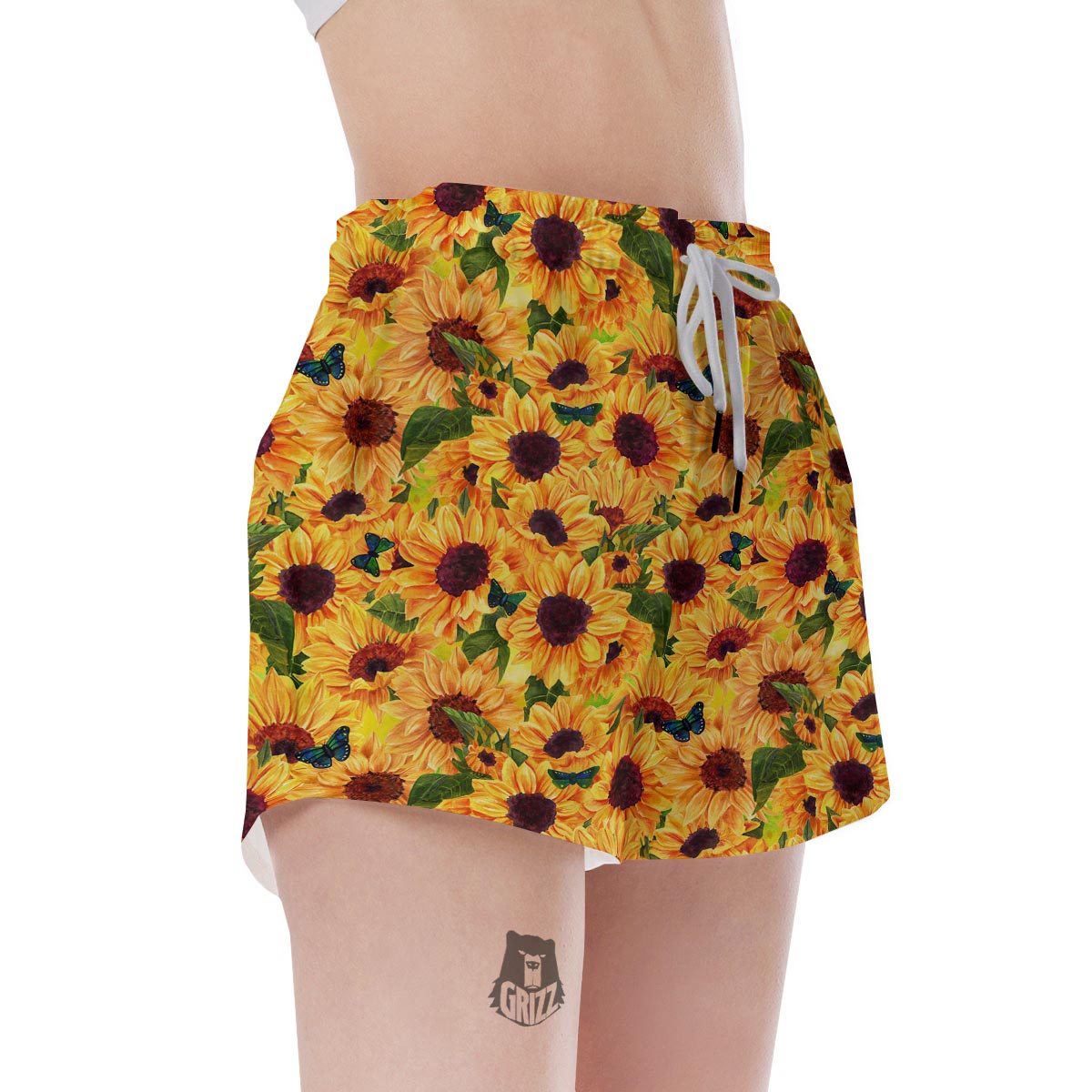 Sunflower Butterfly Women's Shorts-grizzshop