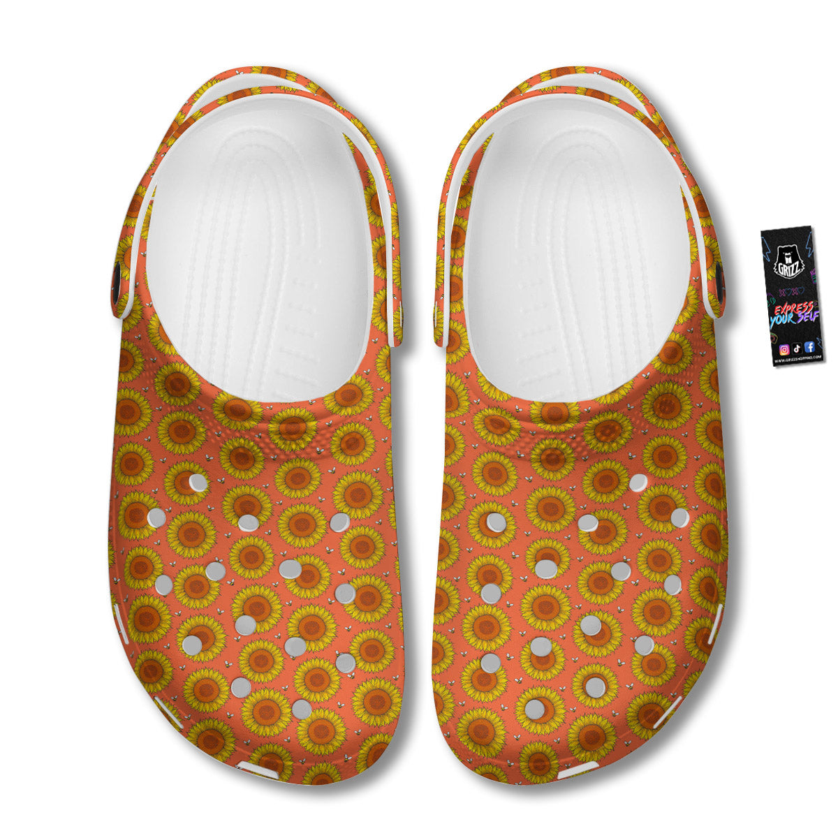 Sunflower Classic Vintage Print Pattern Clog-grizzshop