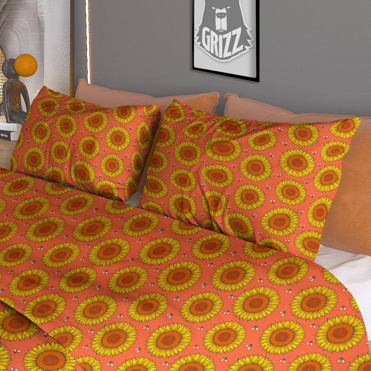 Sunflower Classic Vintage Print Pattern Duvet Cover Bedding Set-grizzshop