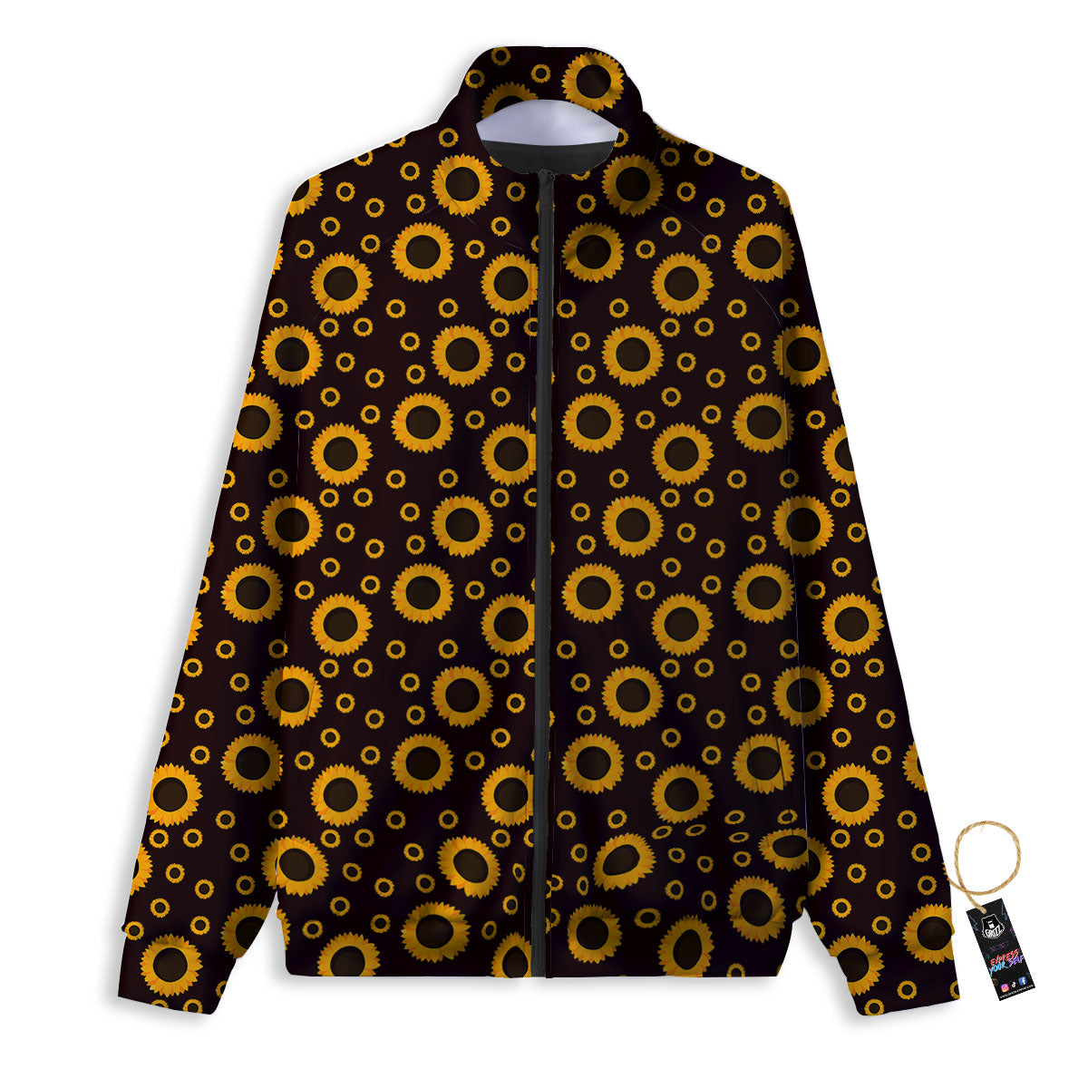 Sunflower Dark Print Pattern Track Jacket-grizzshop