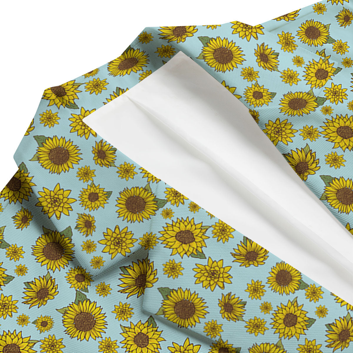 Sunflower Doodle Print Pattern Men's Blazer-grizzshop