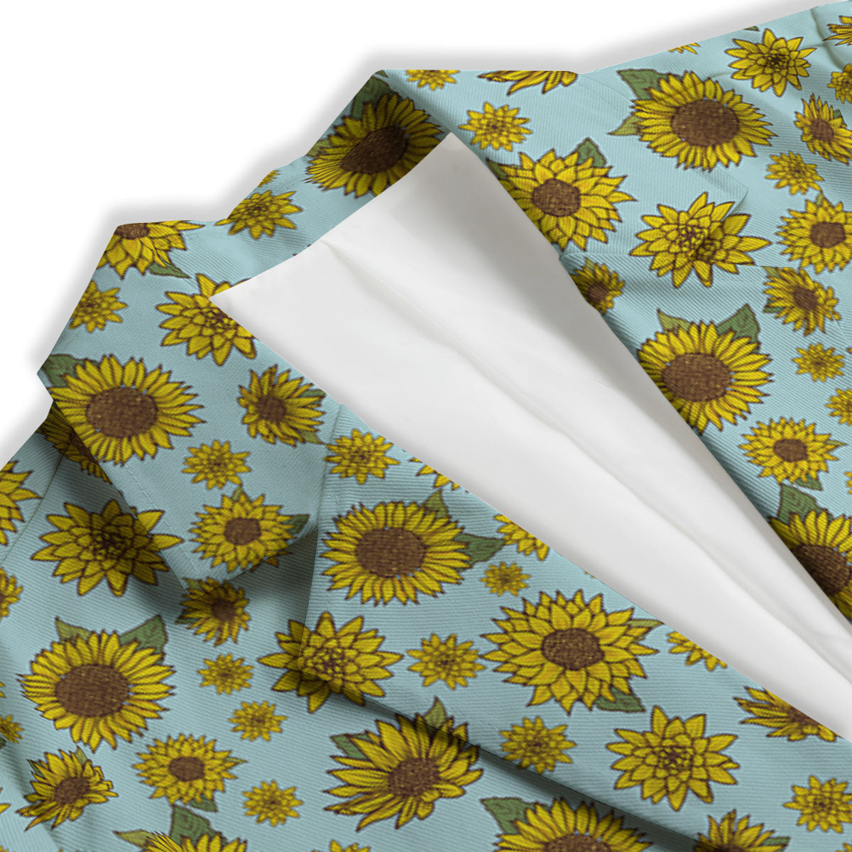 Sunflower Doodle Print Pattern Women's Blazer-grizzshop