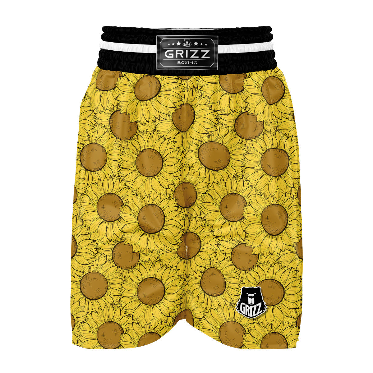Sunflower Drawing Print Pattern Boxing Shorts-grizzshop