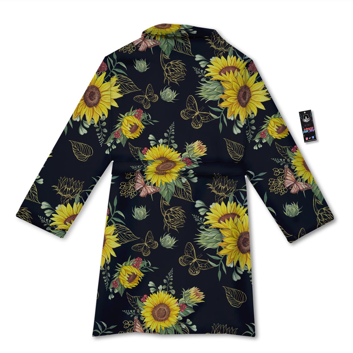 Sunflower Field Print Pattern Bathrobe-grizzshop