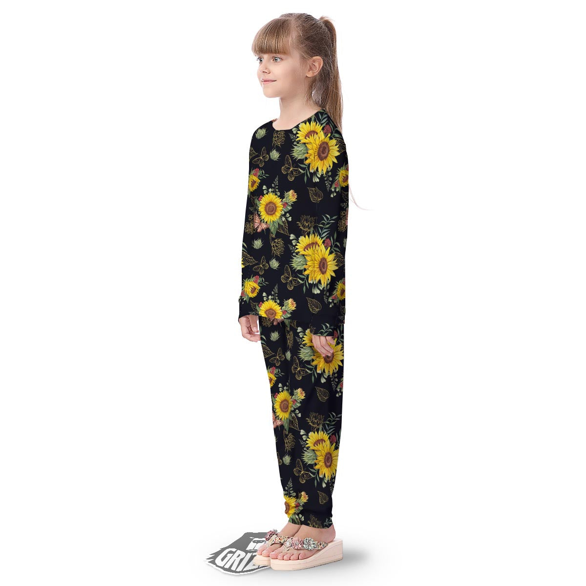 Sunflower Field Print Pattern Kid's Pajamas-grizzshop