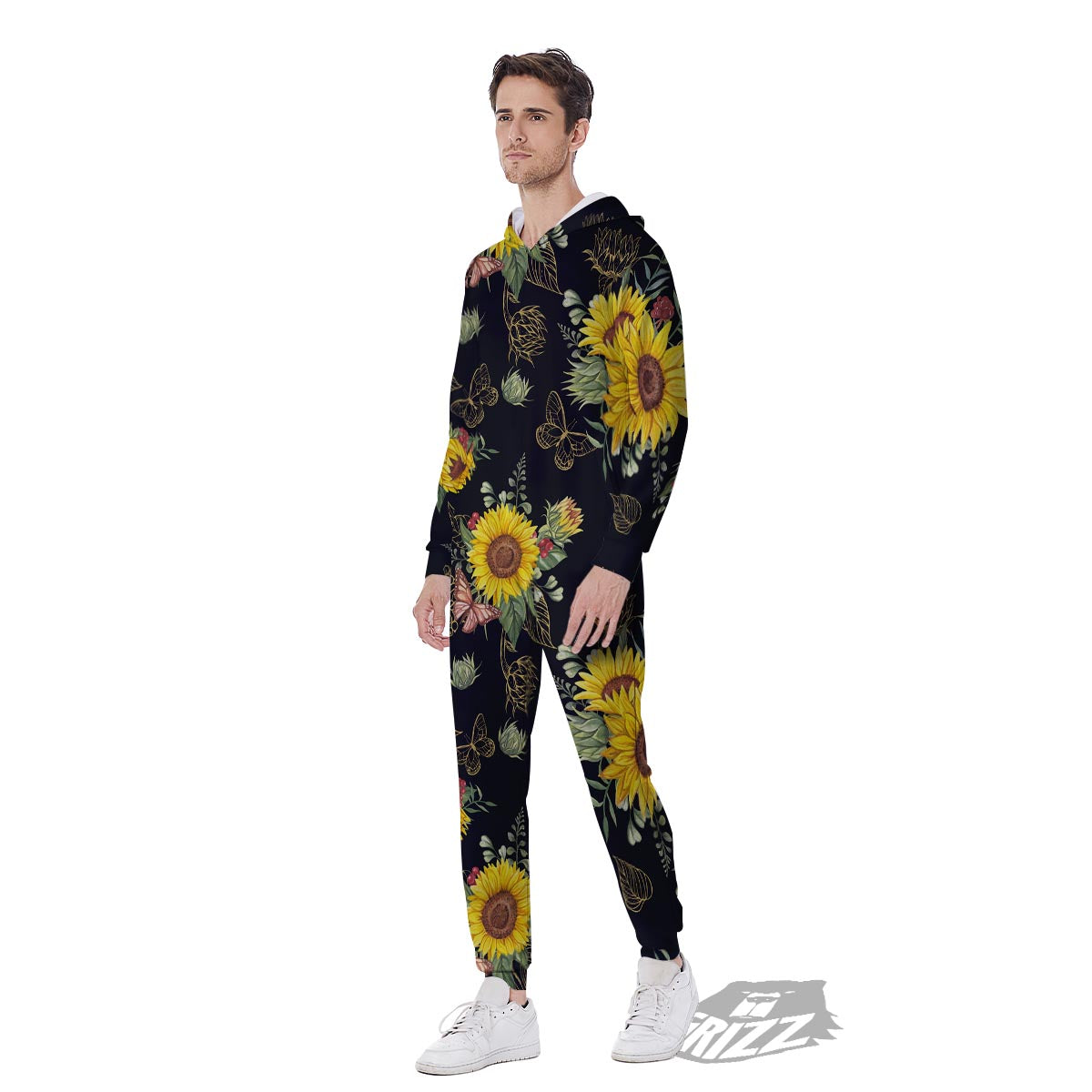 Sunflower Field Print Pattern Men's Jumpsuit-grizzshop