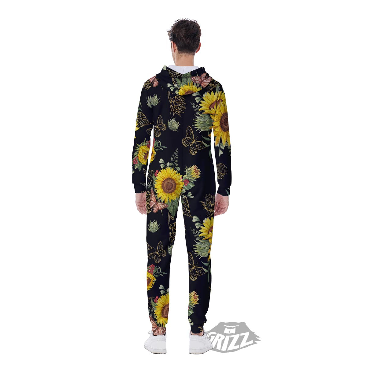Sunflower Field Print Pattern Men's Jumpsuit-grizzshop