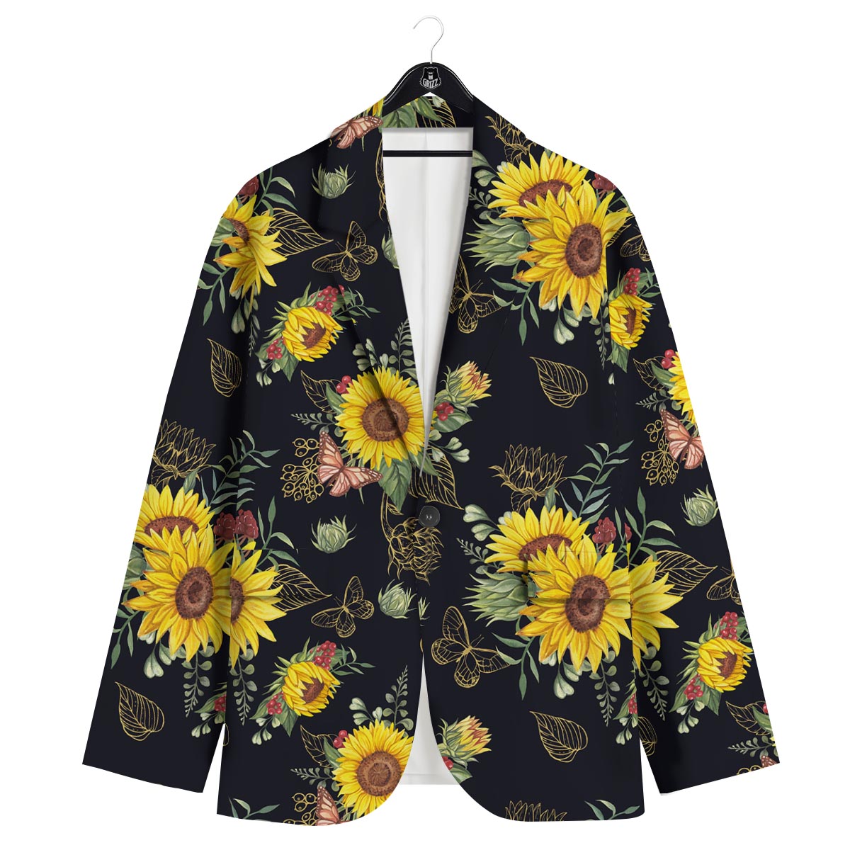 Sunflower Field Print Pattern Men's Sport Coat-grizzshop