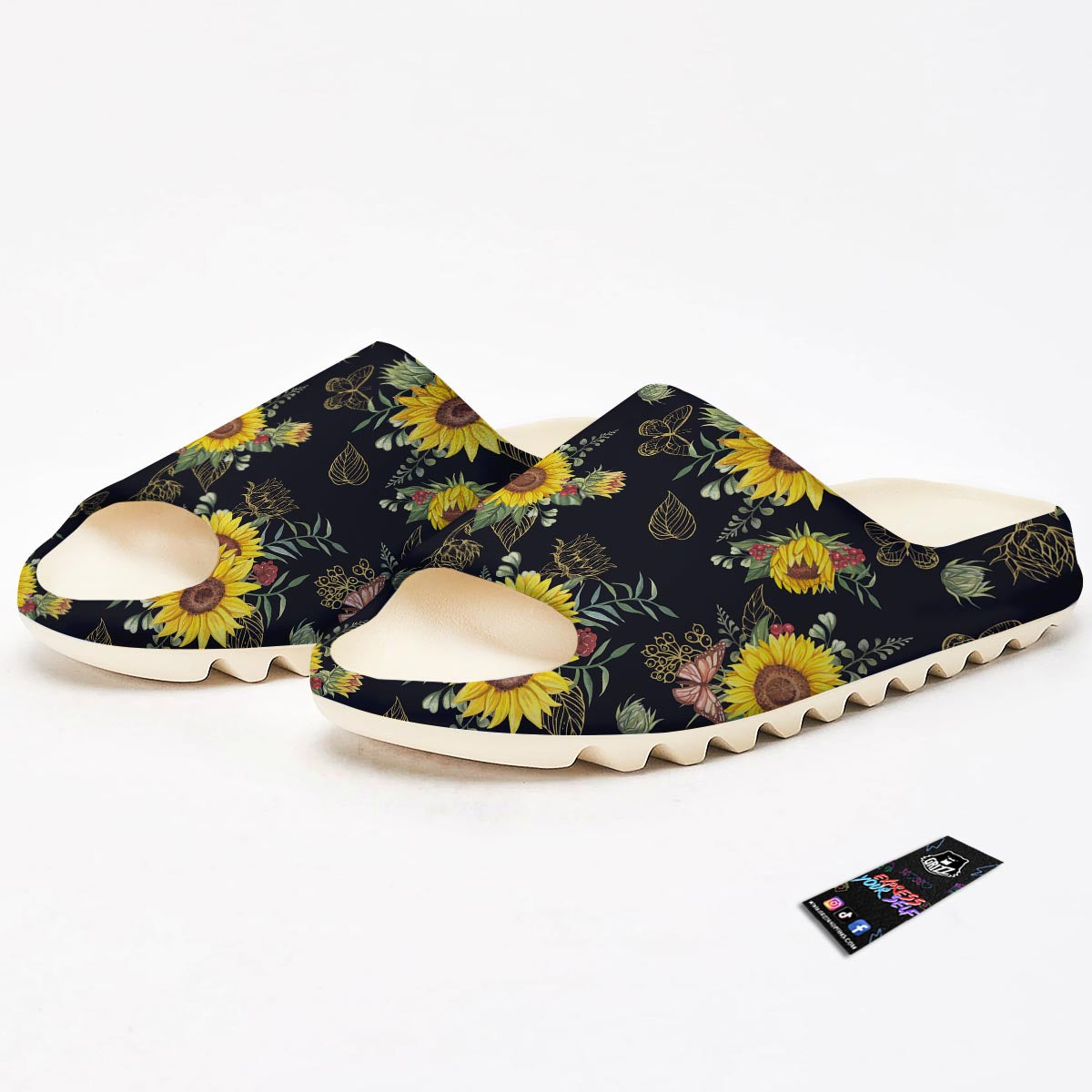 Sunflower Field Print Pattern Sandals-grizzshop