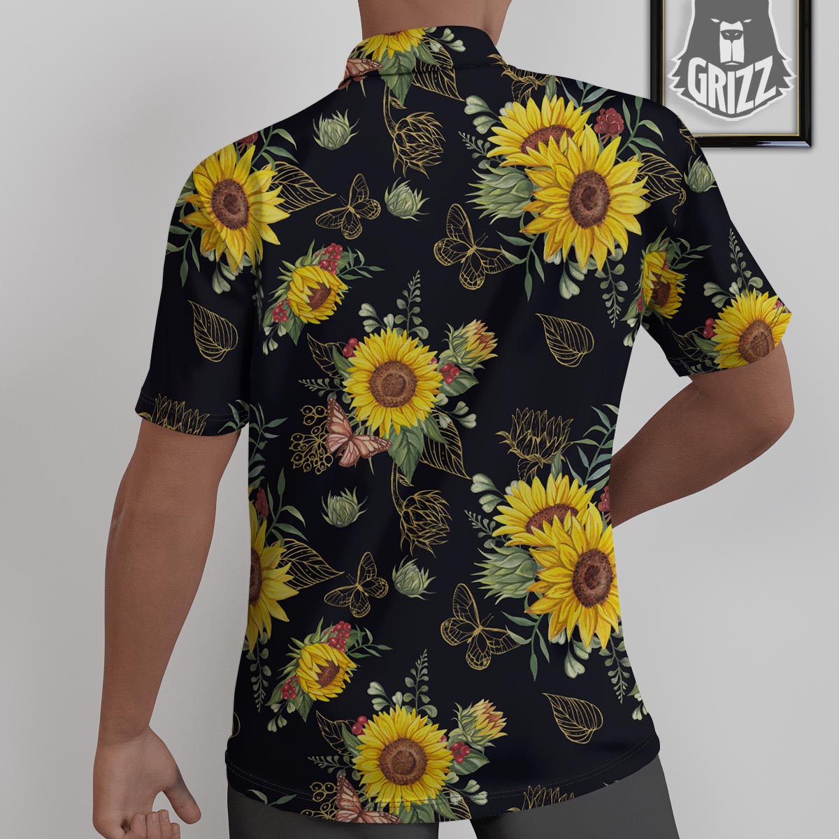 Sunflower Field Print Pattern Untucked Shirts-grizzshop