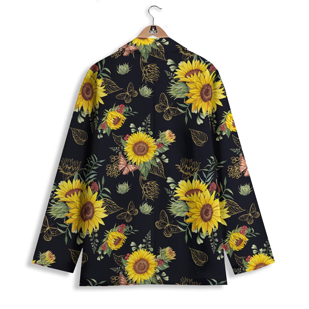 Sunflower Field Print Pattern Women's Blazer-grizzshop