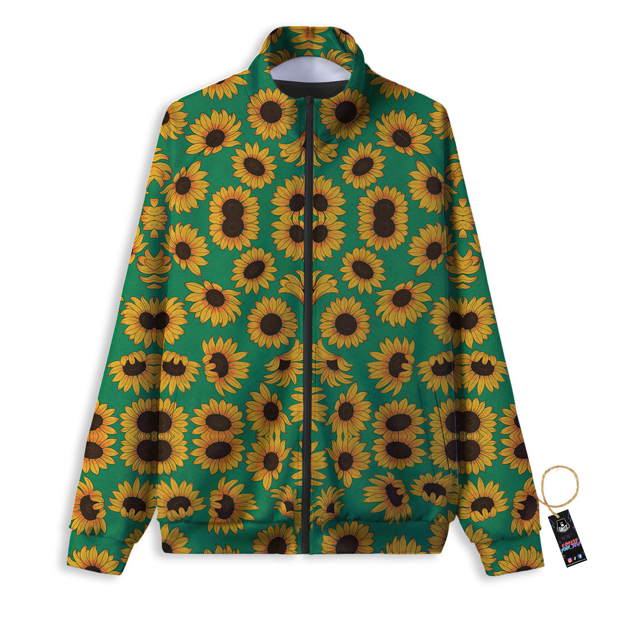 Sunflower Green Print Pattern Track Jacket-grizzshop