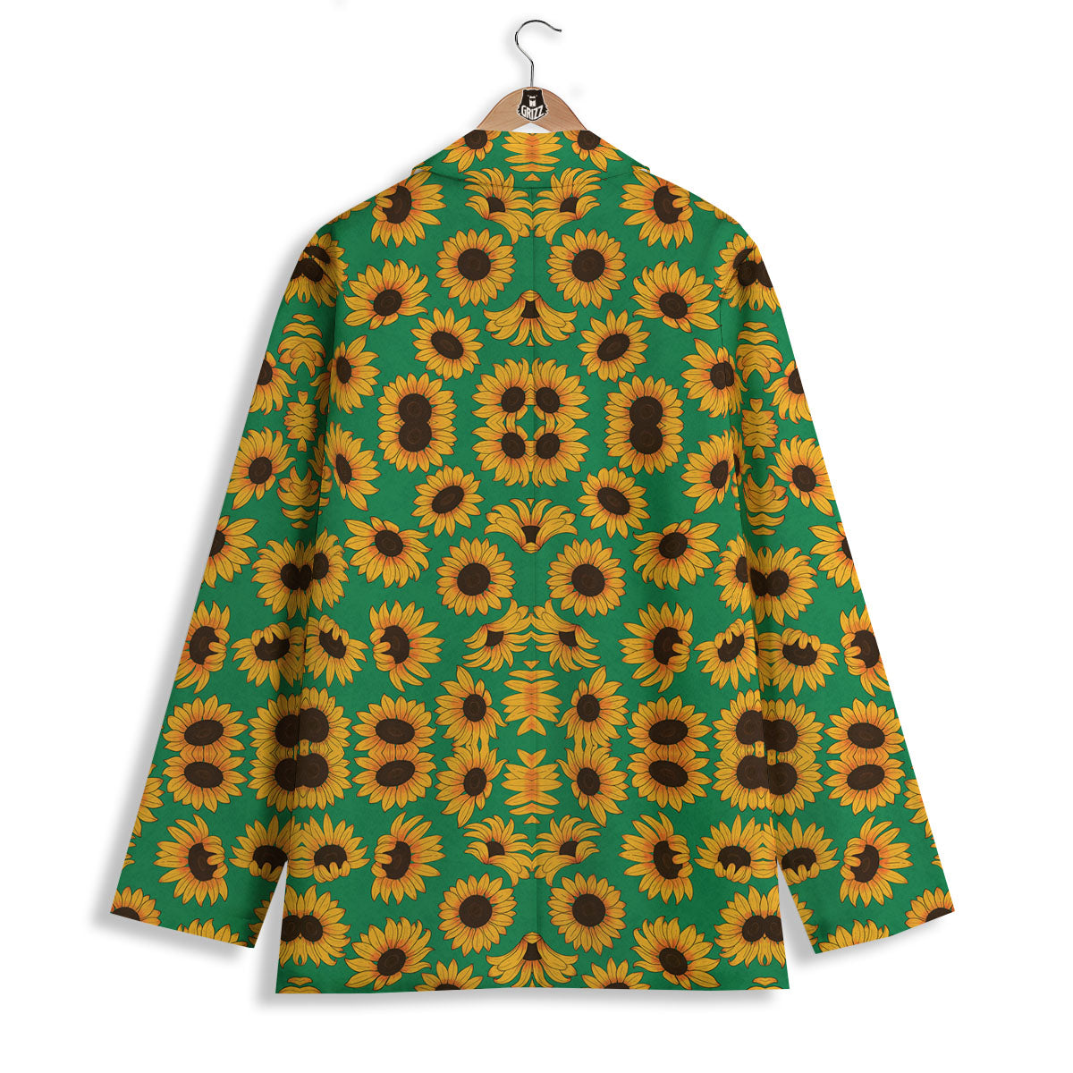 Sunflower Green Print Pattern Women's Blazer-grizzshop