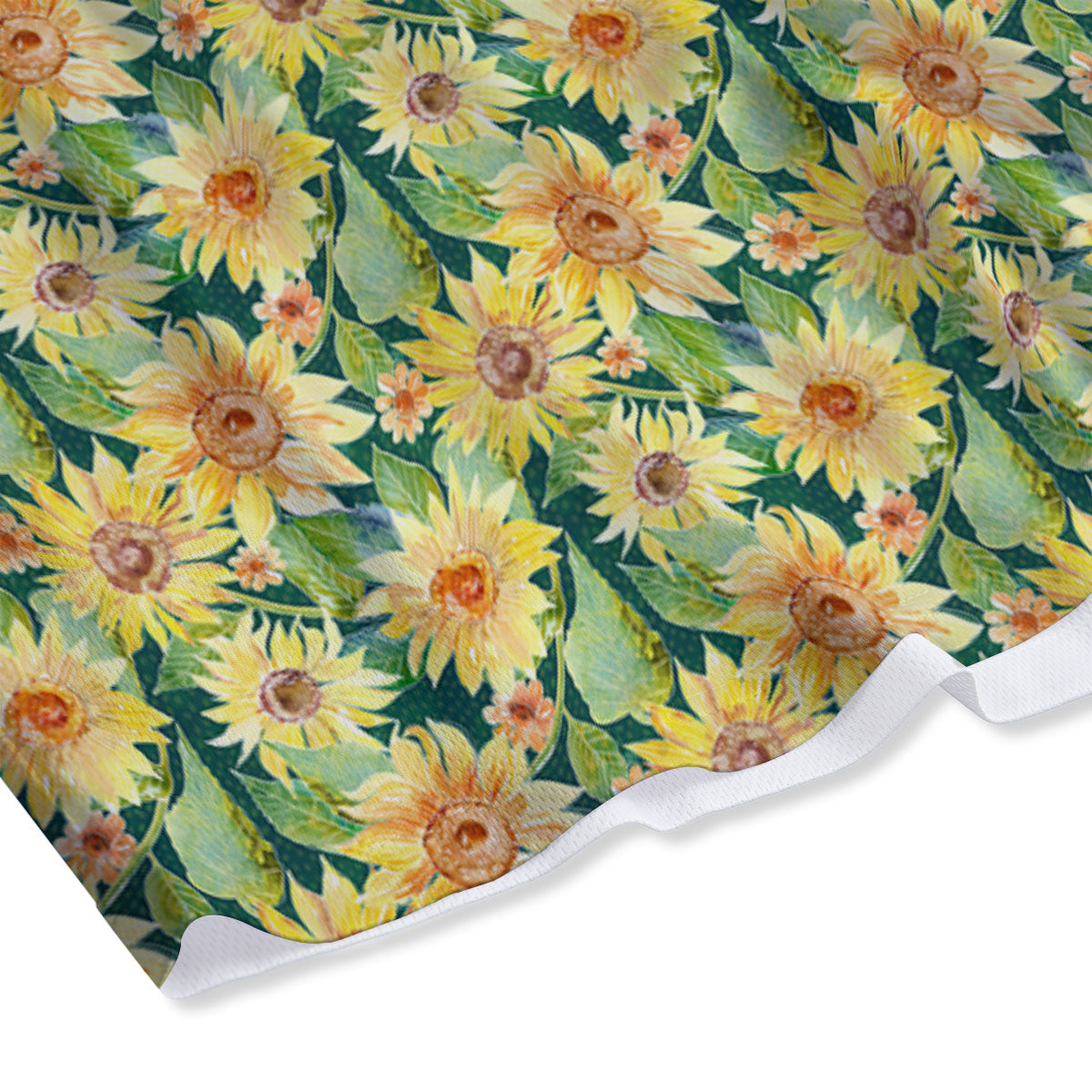 Sunflower Green Watercolor Print Pattern Mesh Shorts