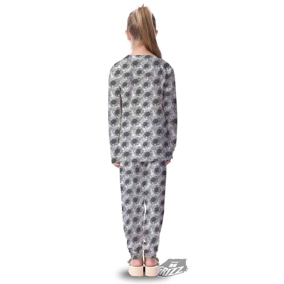 Sunflower Hand Drawn Print Pattern Kid's Pajamas-grizzshop