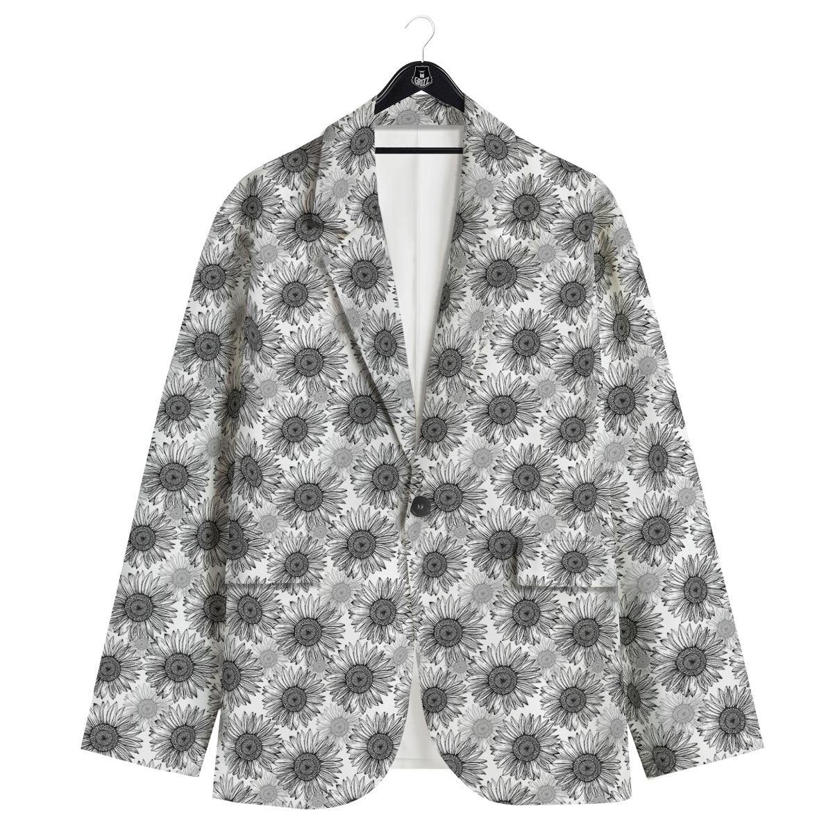 Sunflower Hand Drawn Print Pattern Men's Sport Coat-grizzshop