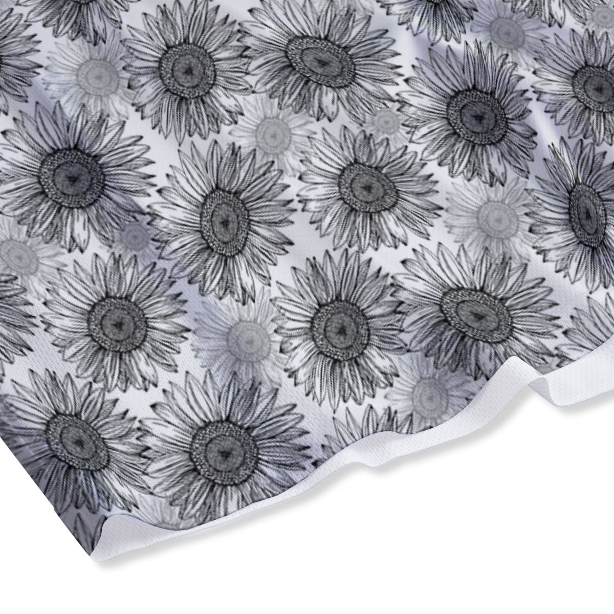Sunflower Hand Drawn Print Pattern Mesh Shorts