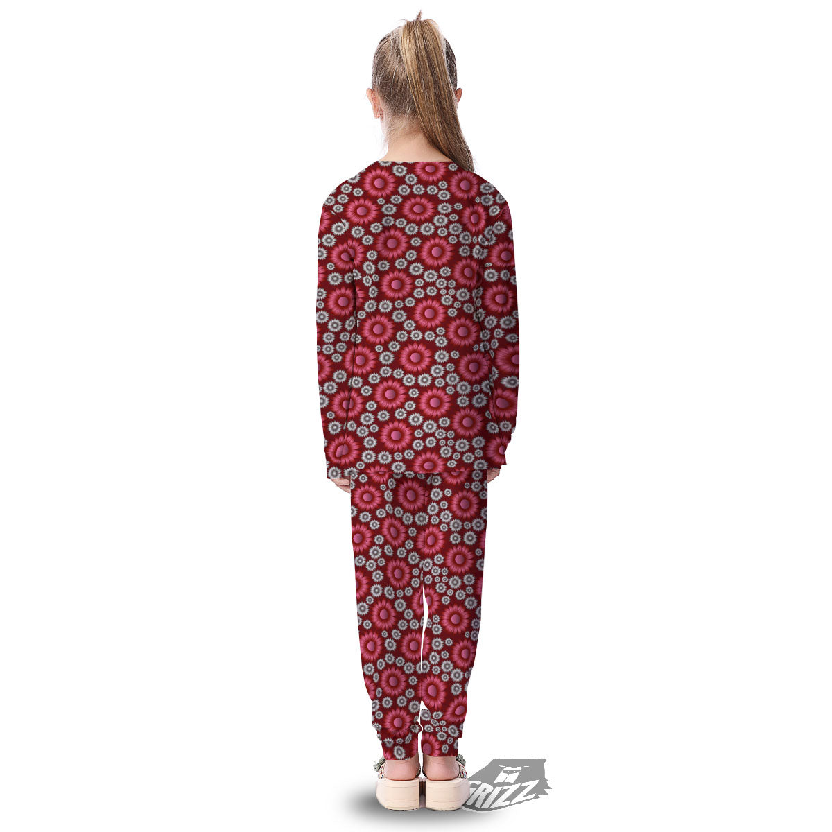 Sunflower Magenta Pink Print Pattern Kid's Pajamas-grizzshop