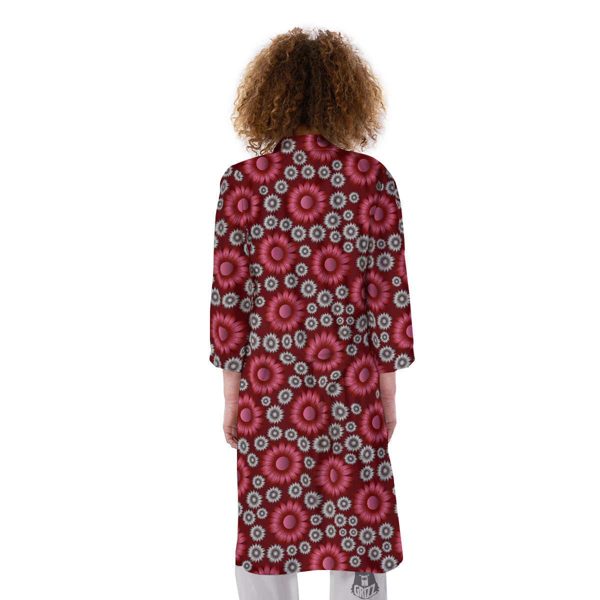 Sunflower Magenta Pink Print Pattern Kimono-grizzshop