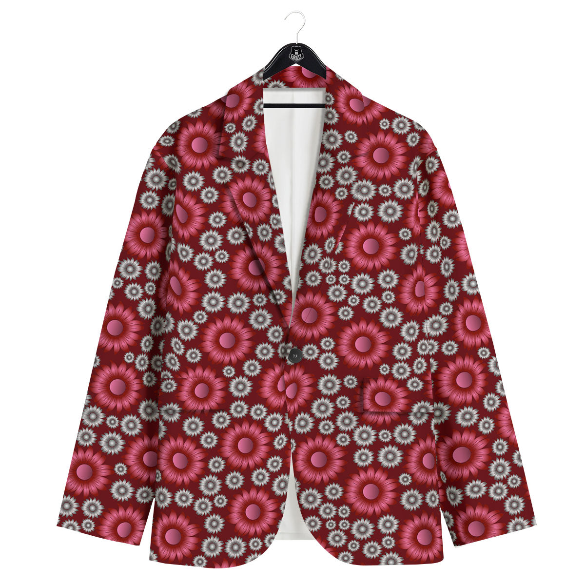 Sunflower Magenta Pink Print Pattern Men's Sport Coat-grizzshop