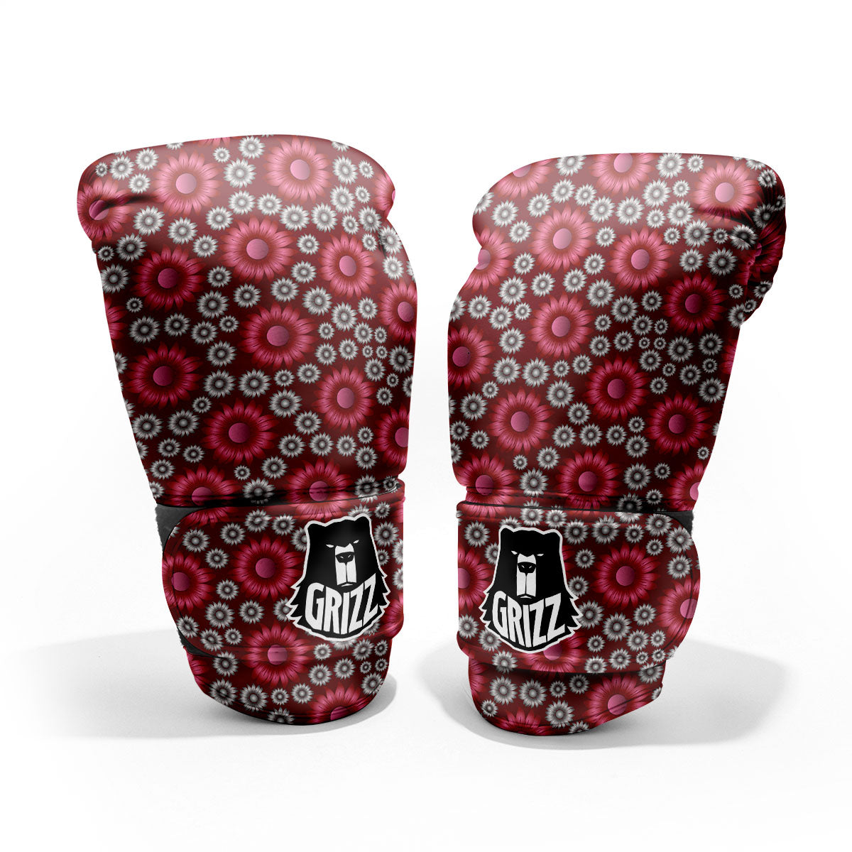 Sunflower Magenta Pink Print Pattern Pro Boxing Glove