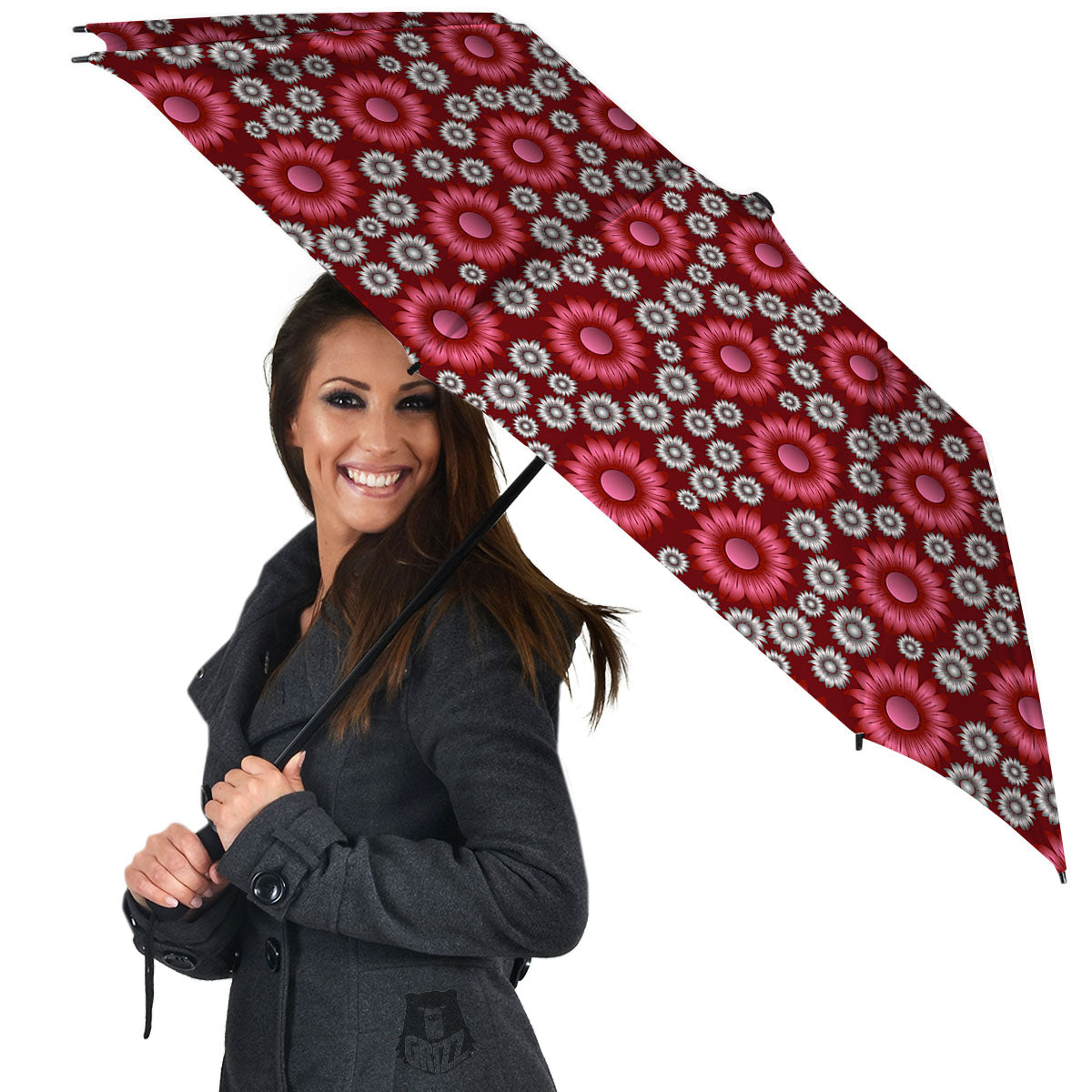 Sunflower Magenta Pink Print Pattern Umbrella-grizzshop