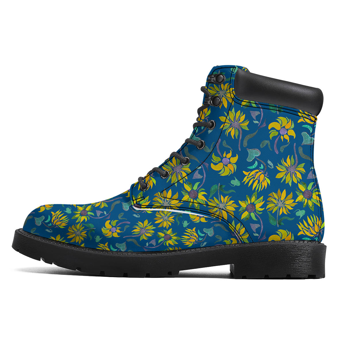 Sunflower Navy Print Pattern Boots-grizzshop
