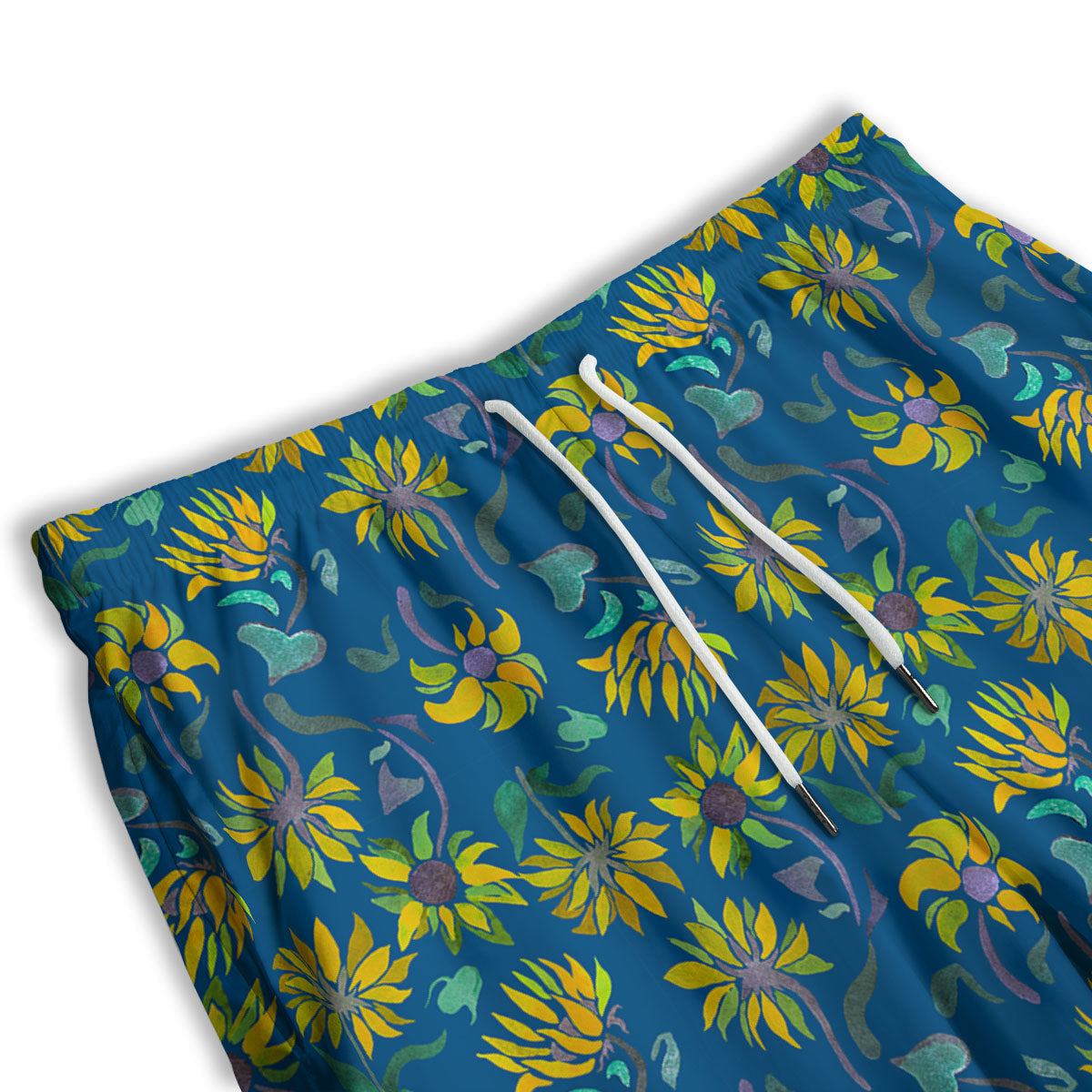 Sunflower Navy Print Pattern Men's Athletic Shorts