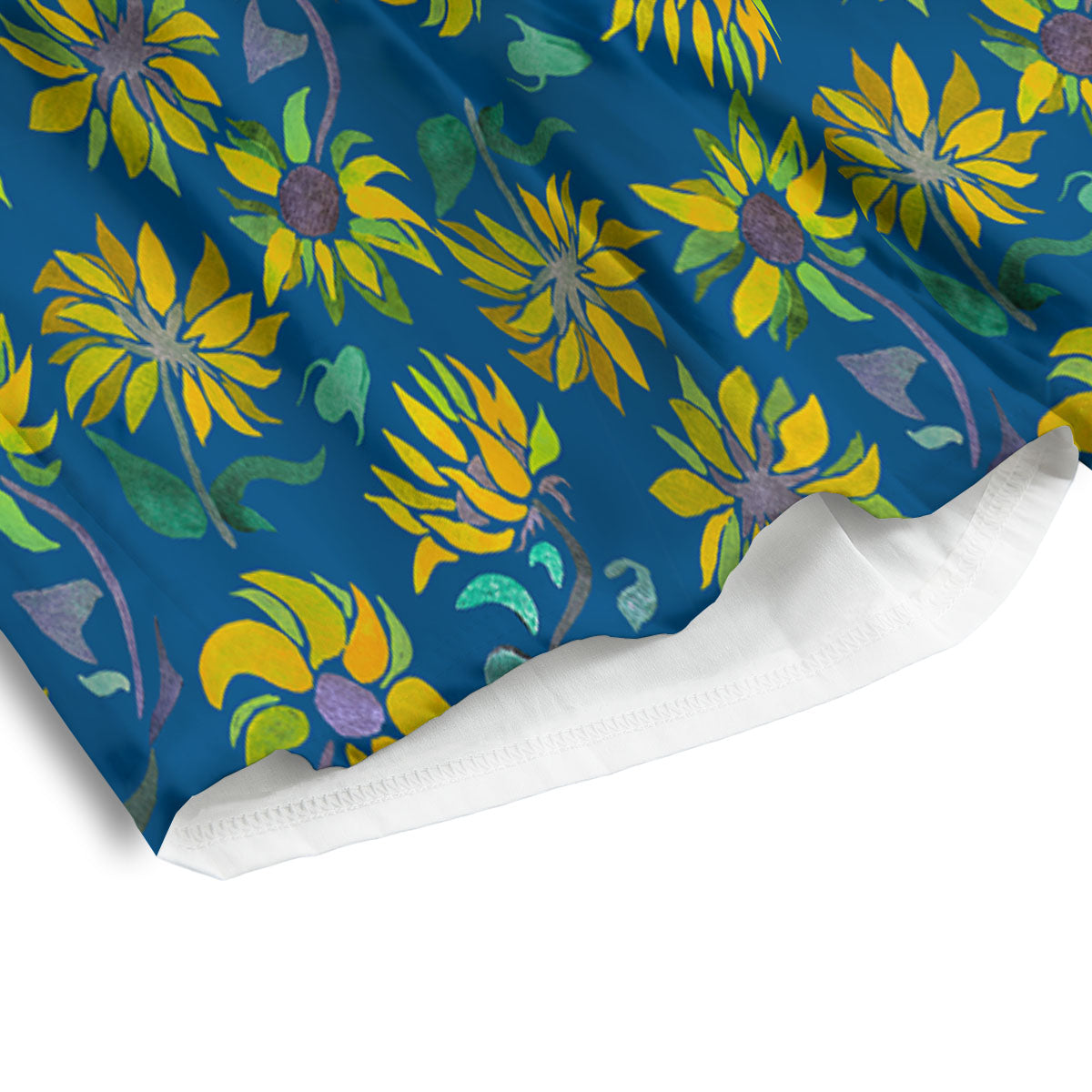Sunflower Navy Print Pattern Men's Athletic Shorts