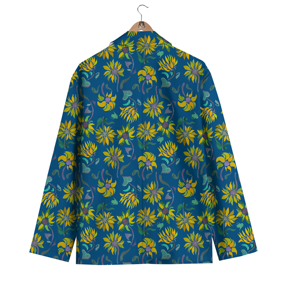 Sunflower Navy Print Pattern Men's Blazer-grizzshop