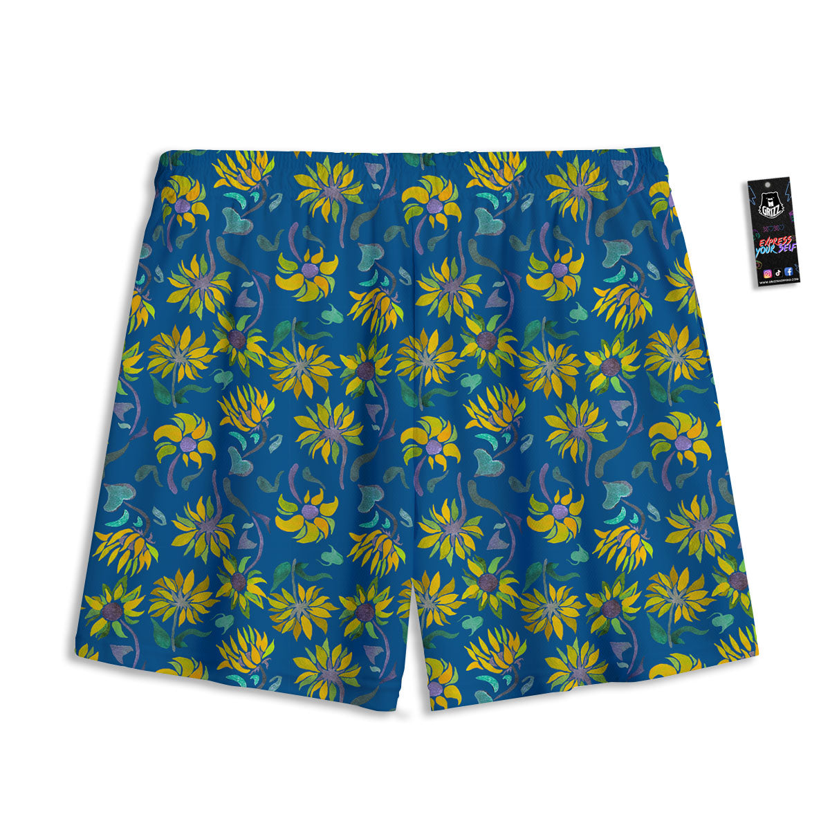 Sunflower Navy Print Pattern Mesh Shorts