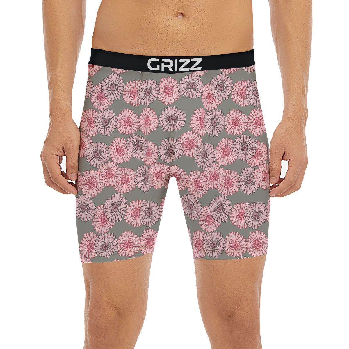 Sunflower Pink Print Pattern Boxer Briefs-grizzshop
