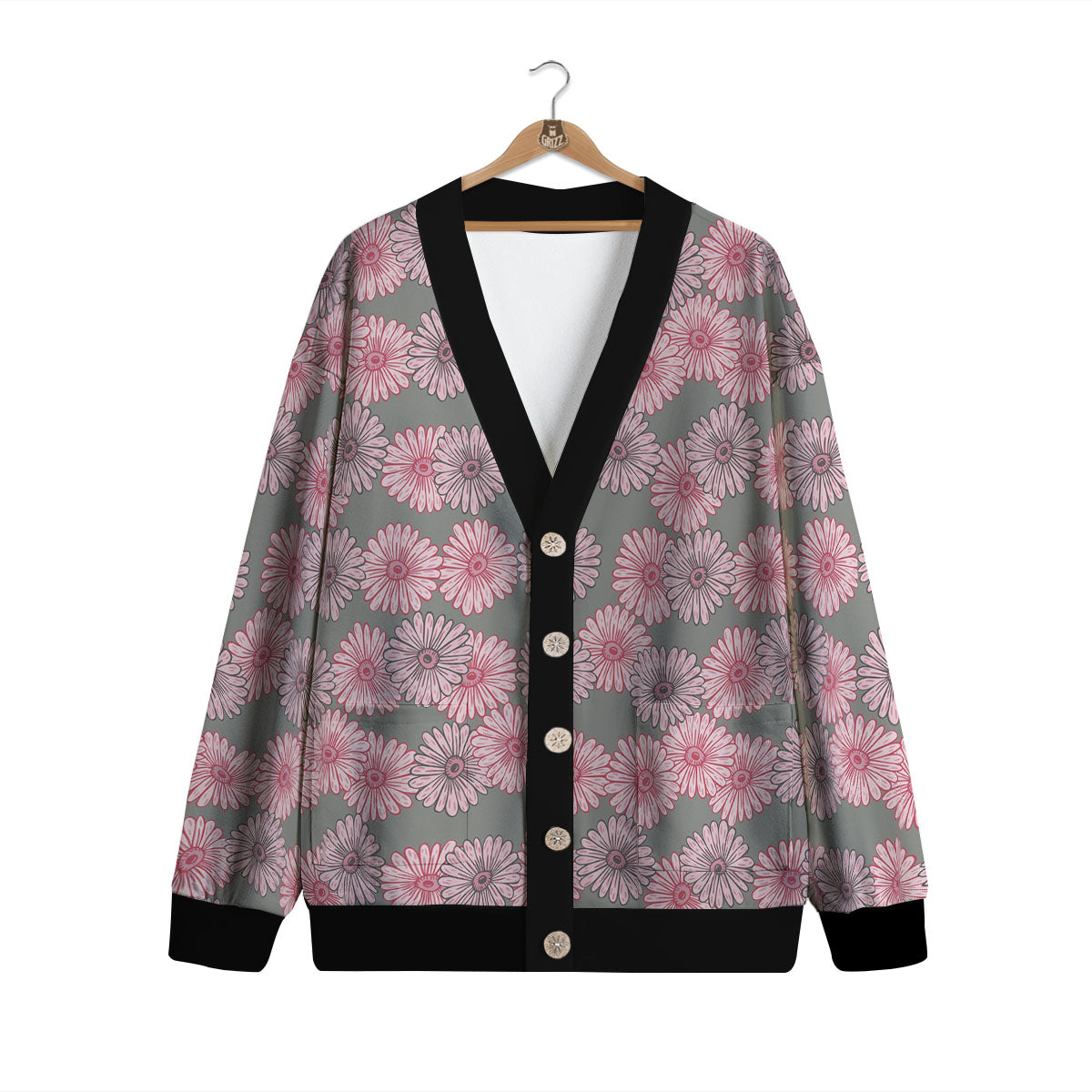Sunflower Pink Print Pattern Cardigan-grizzshop