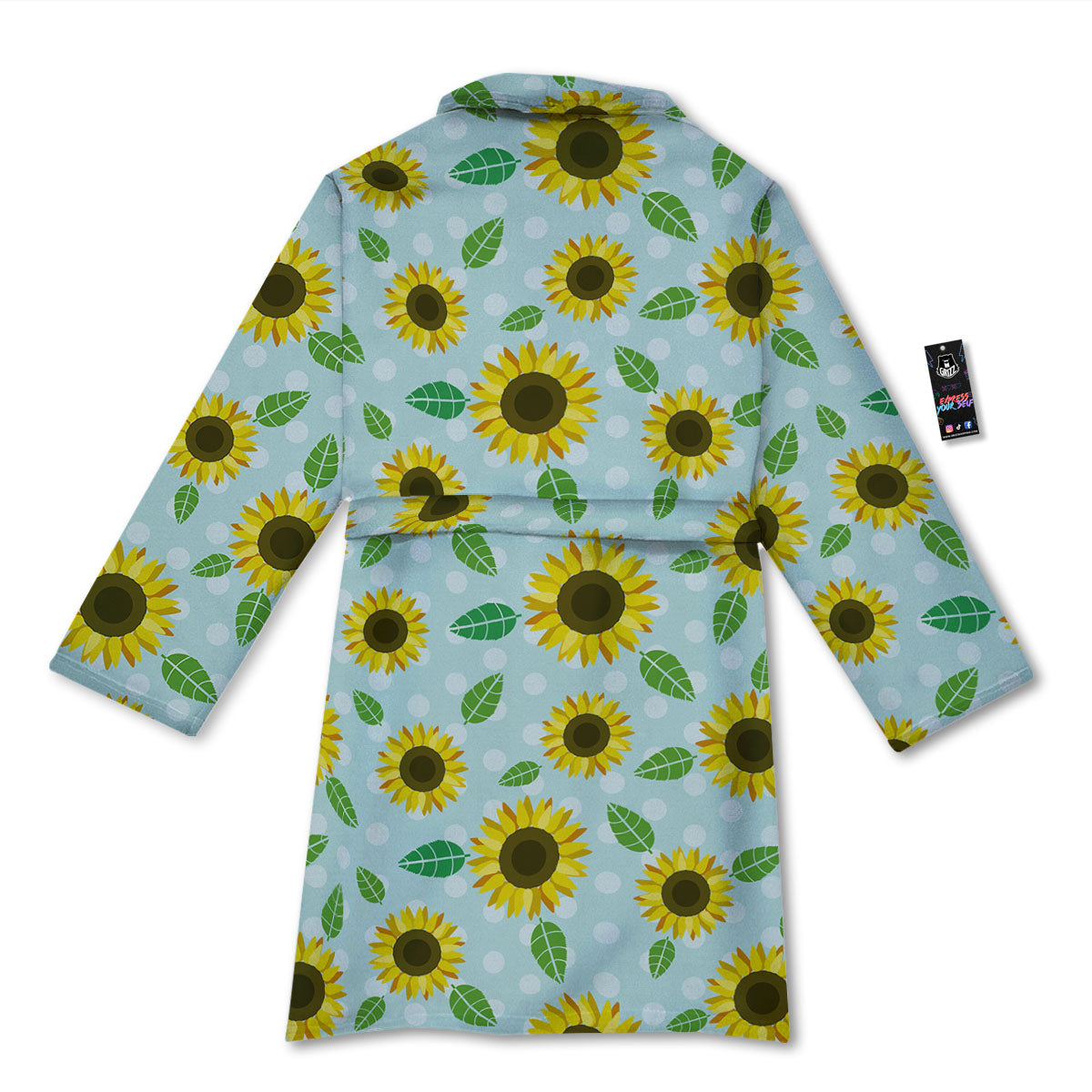 Sunflower Polka Dot Print Pattern Bathrobe-grizzshop