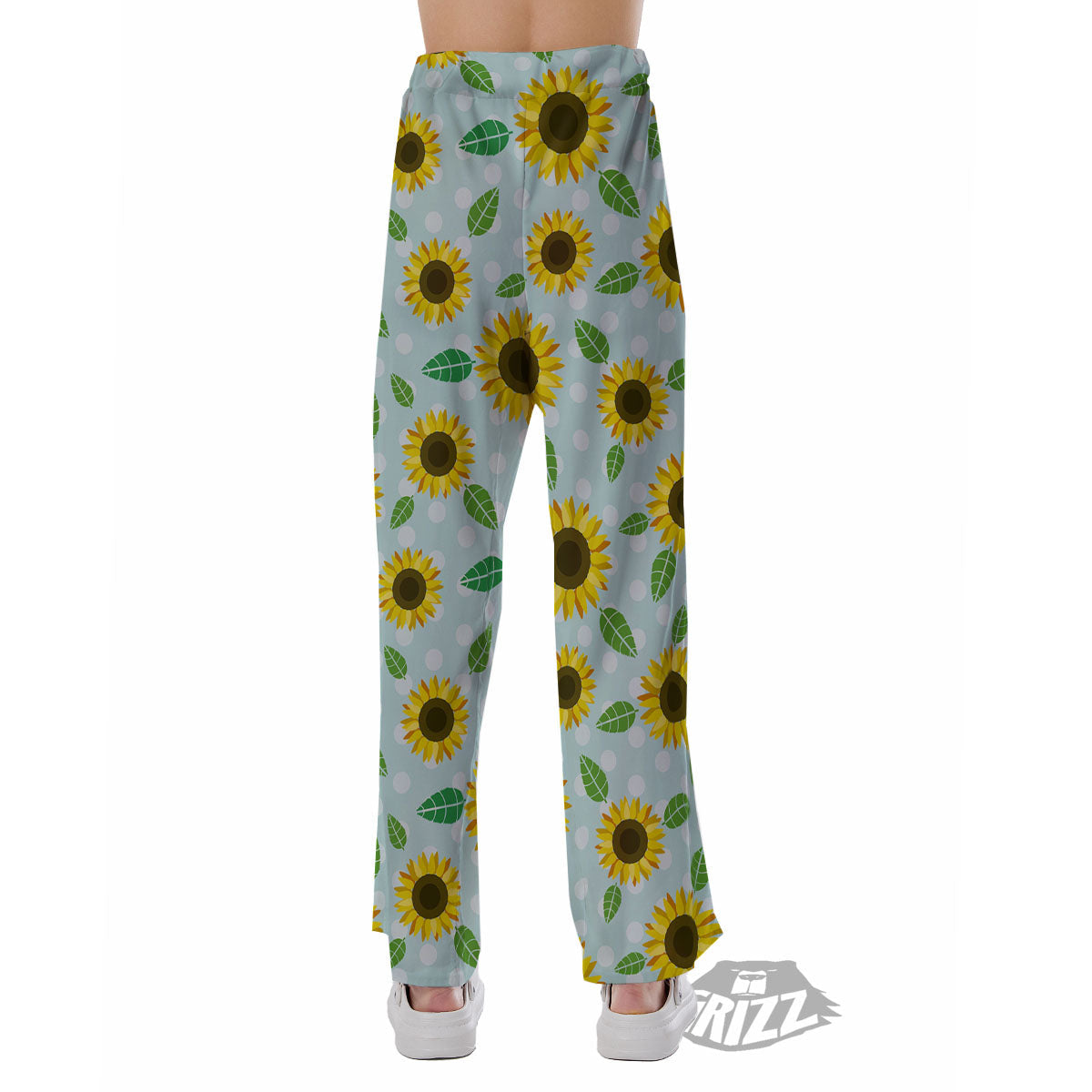 Sunflower Polka Dot Print Pattern Pajama Pants-grizzshop