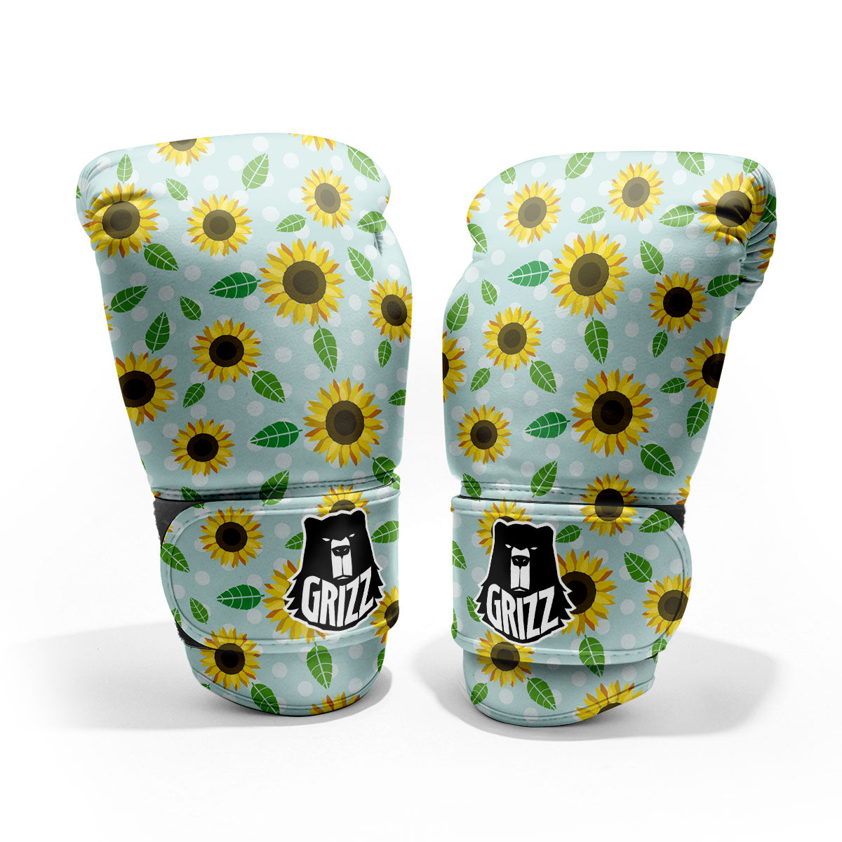 Sunflower Polka Dot Print Pattern Pro Boxing Glove