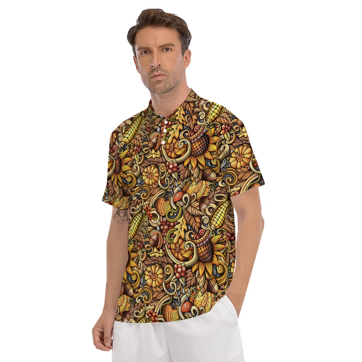 Sunflower Psychedelic Men's Golf Shirts-grizzshop