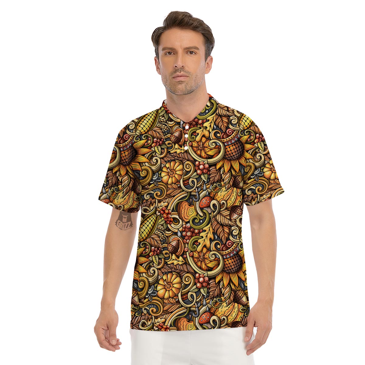 Sunflower Psychedelic Men's Golf Shirts-grizzshop