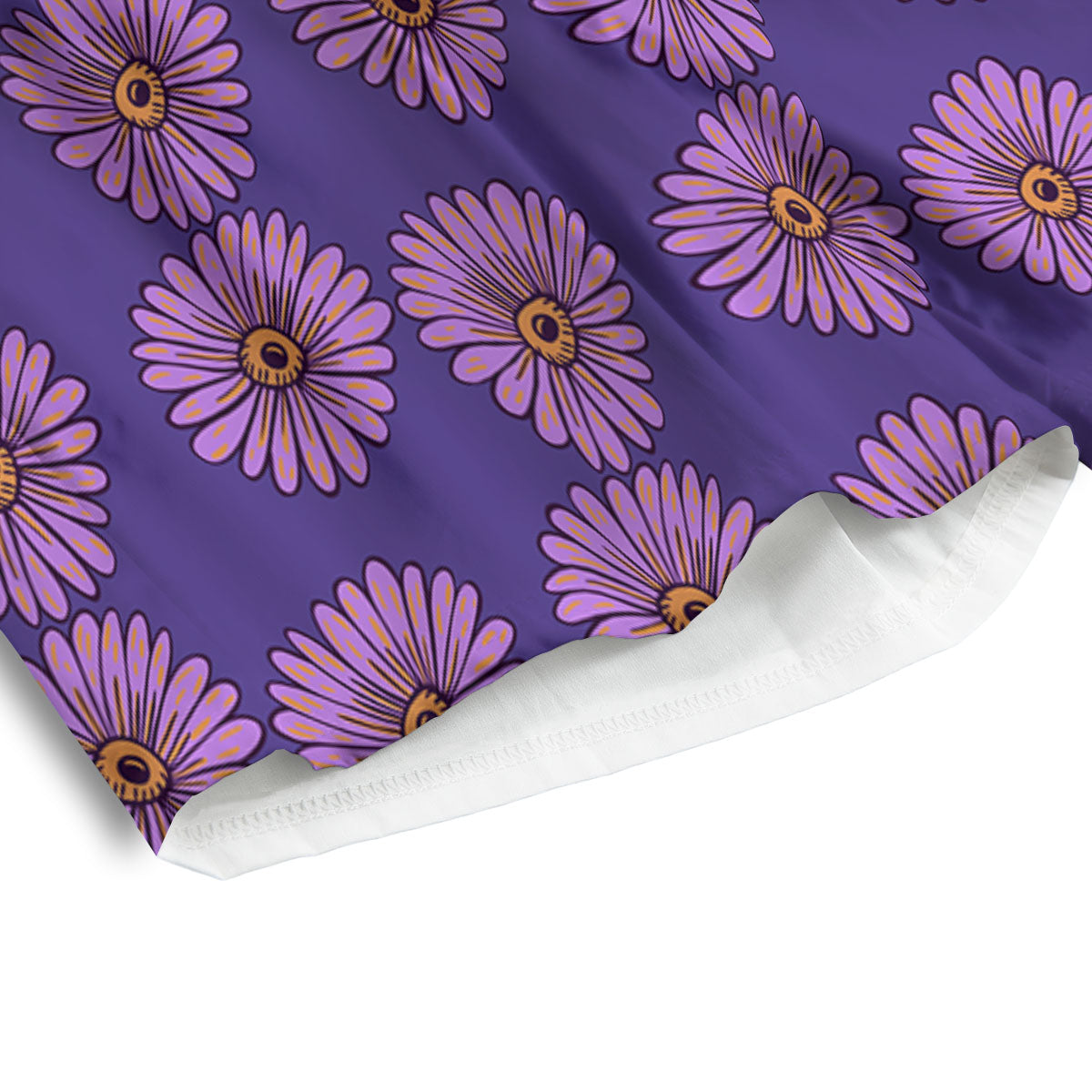 Sunflower Purple Print Pattern Men's Athletic Shorts