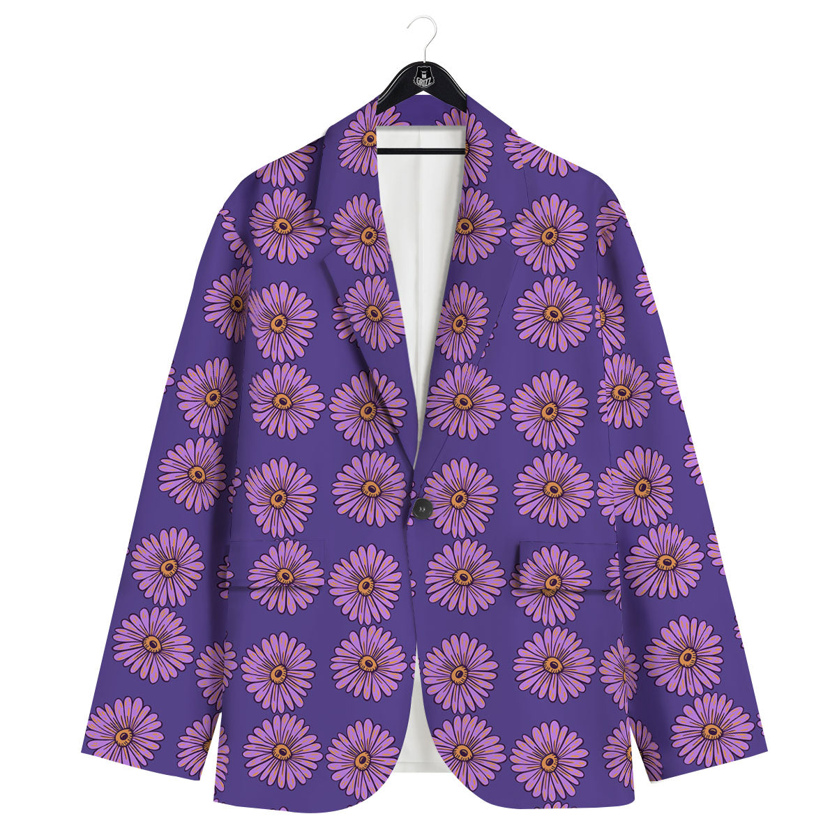 Sunflower Purple Print Pattern Men's Sport Coat-grizzshop