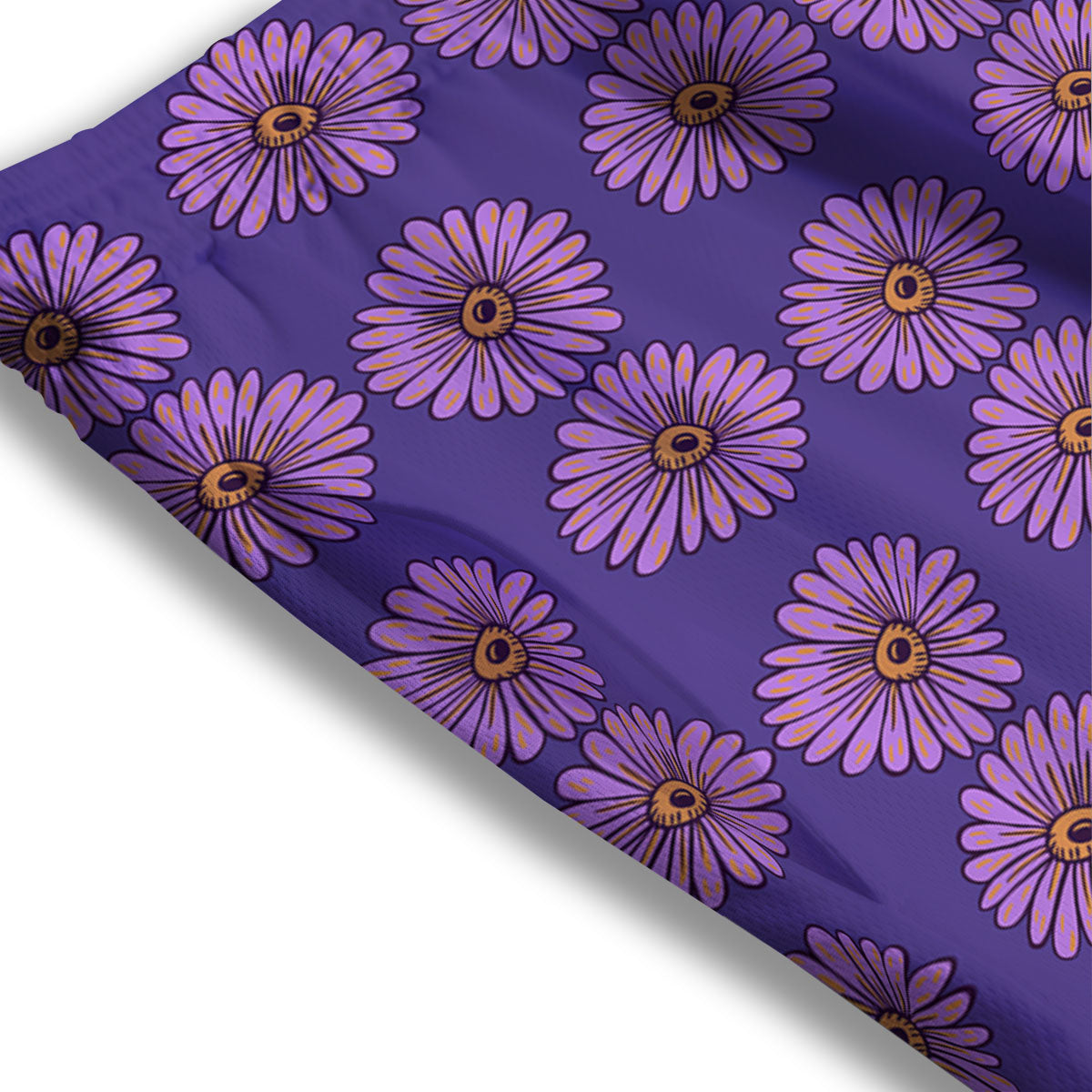 Sunflower Purple Print Pattern Mesh Shorts