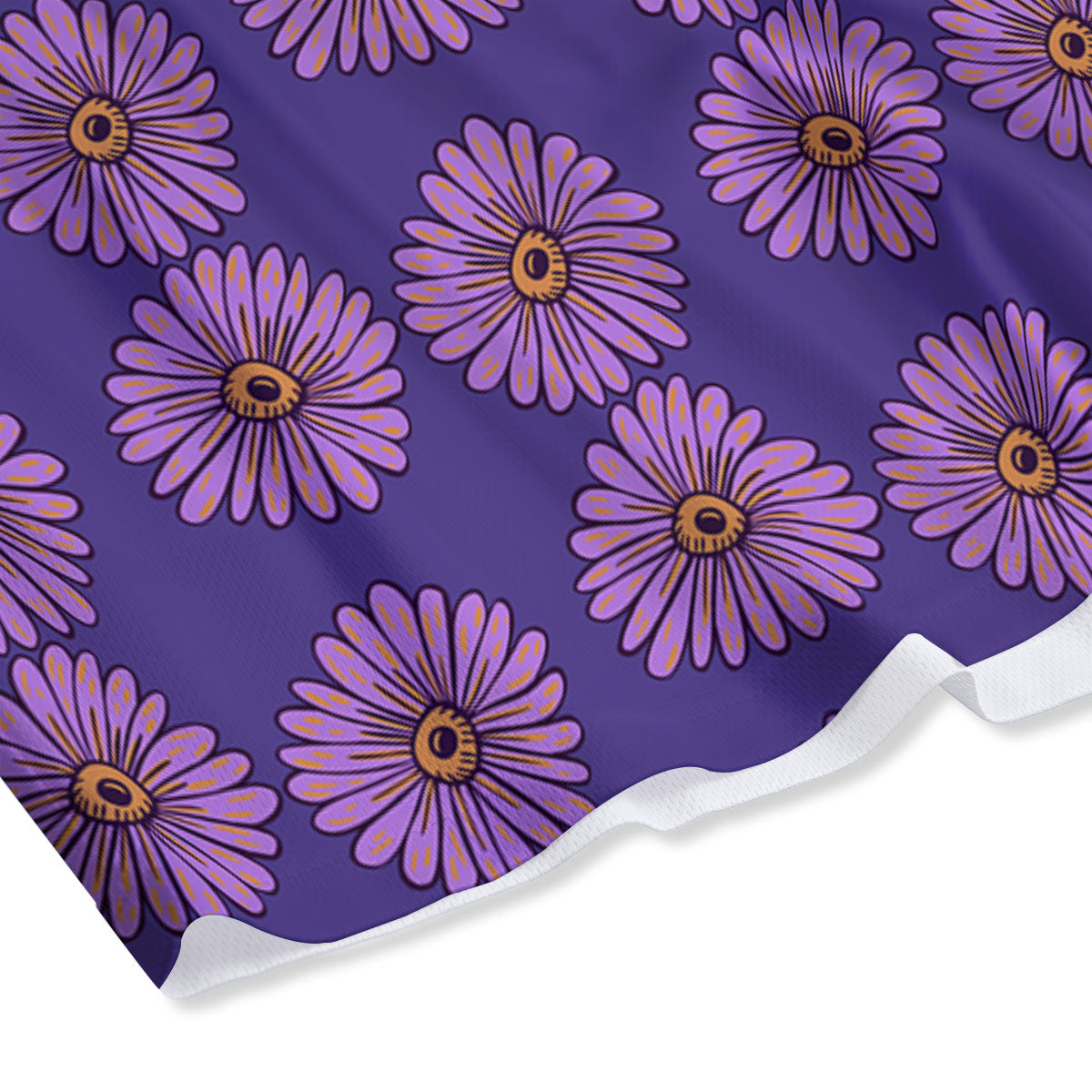 Sunflower Purple Print Pattern Mesh Shorts