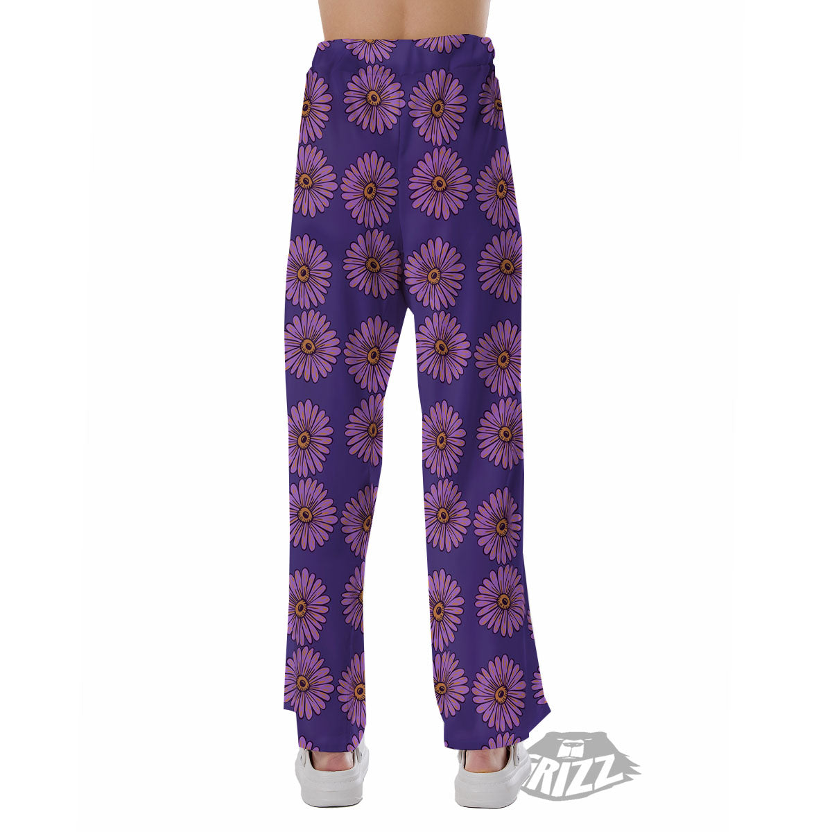 Sunflower Purple Print Pattern Pajama Pants-grizzshop