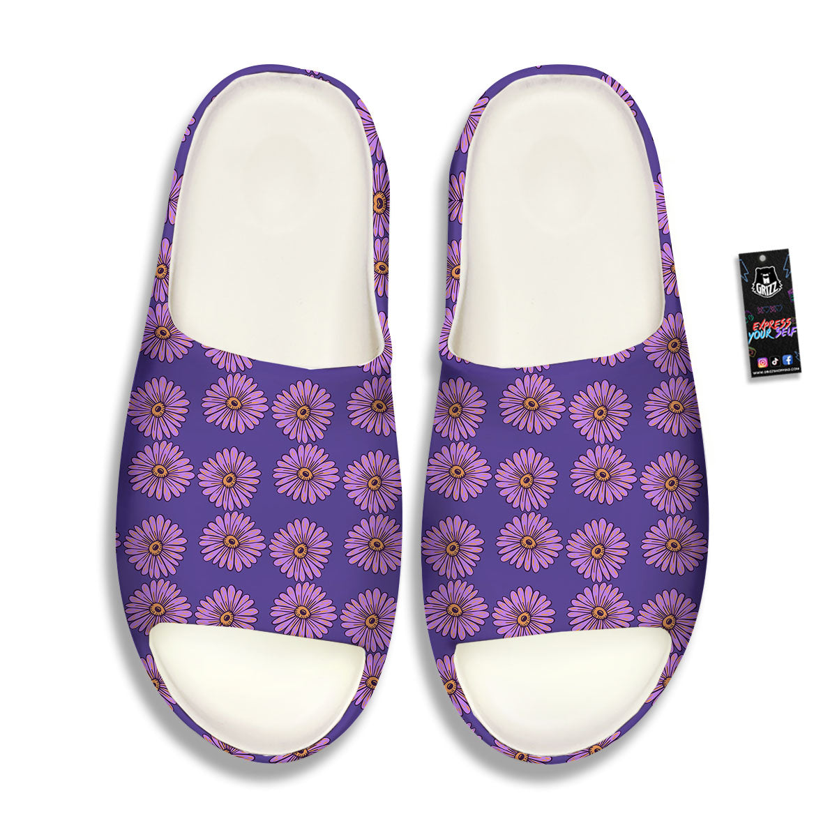 Sunflower Purple Print Pattern Sandals-grizzshop